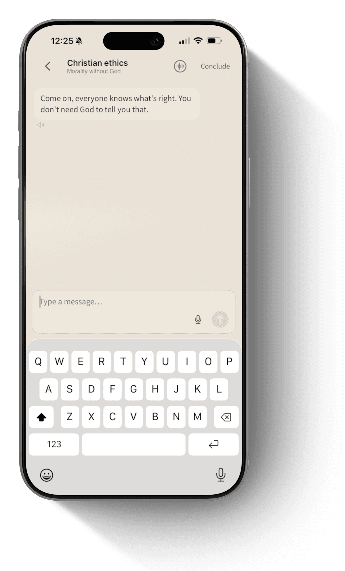 Parrhesia conversation on iPhone